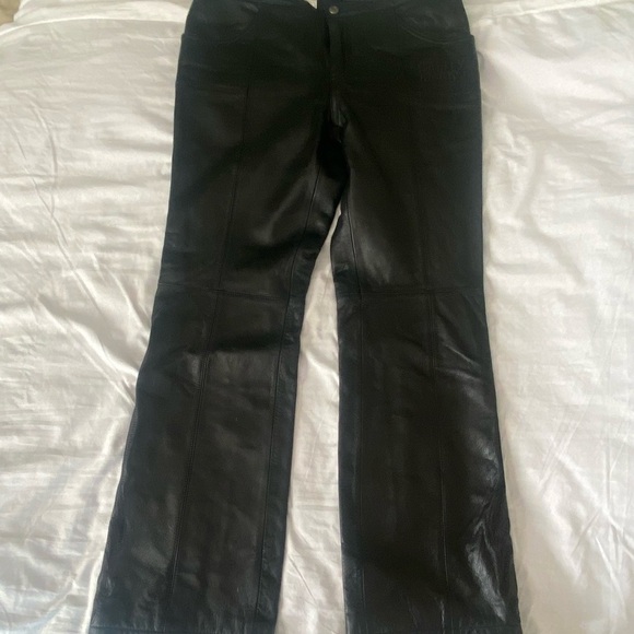 Harley-Davidson Pants - Women’s Harley Davidson Lined Leather Pants tribal Appliqué/Zippers at bottom. 8